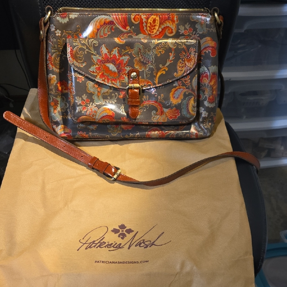 Patricia Nash Paisley Crossbody Bag - Brown and Red